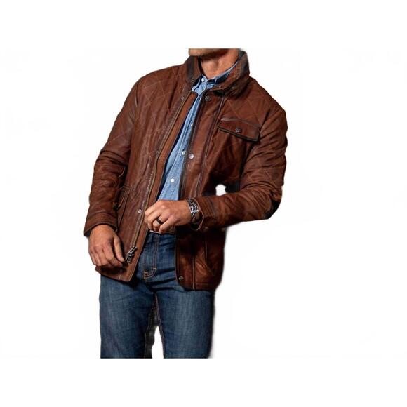NEW MADISON CREEK OUTFITTERS sedona goat suede leather jacket in bourbon